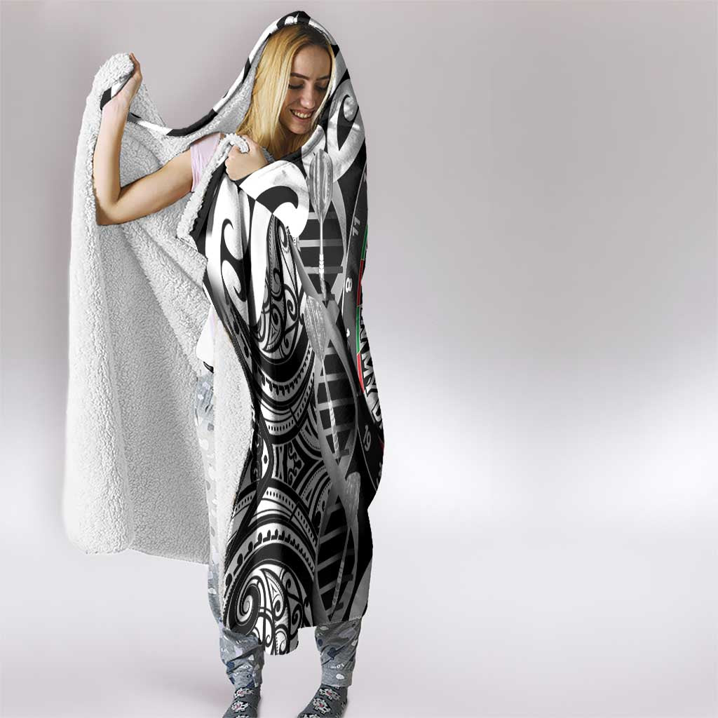 New Zealand Darts Hooded Blanket Aotearoa Maori Its In My DNA Black - Aussie Hoodie