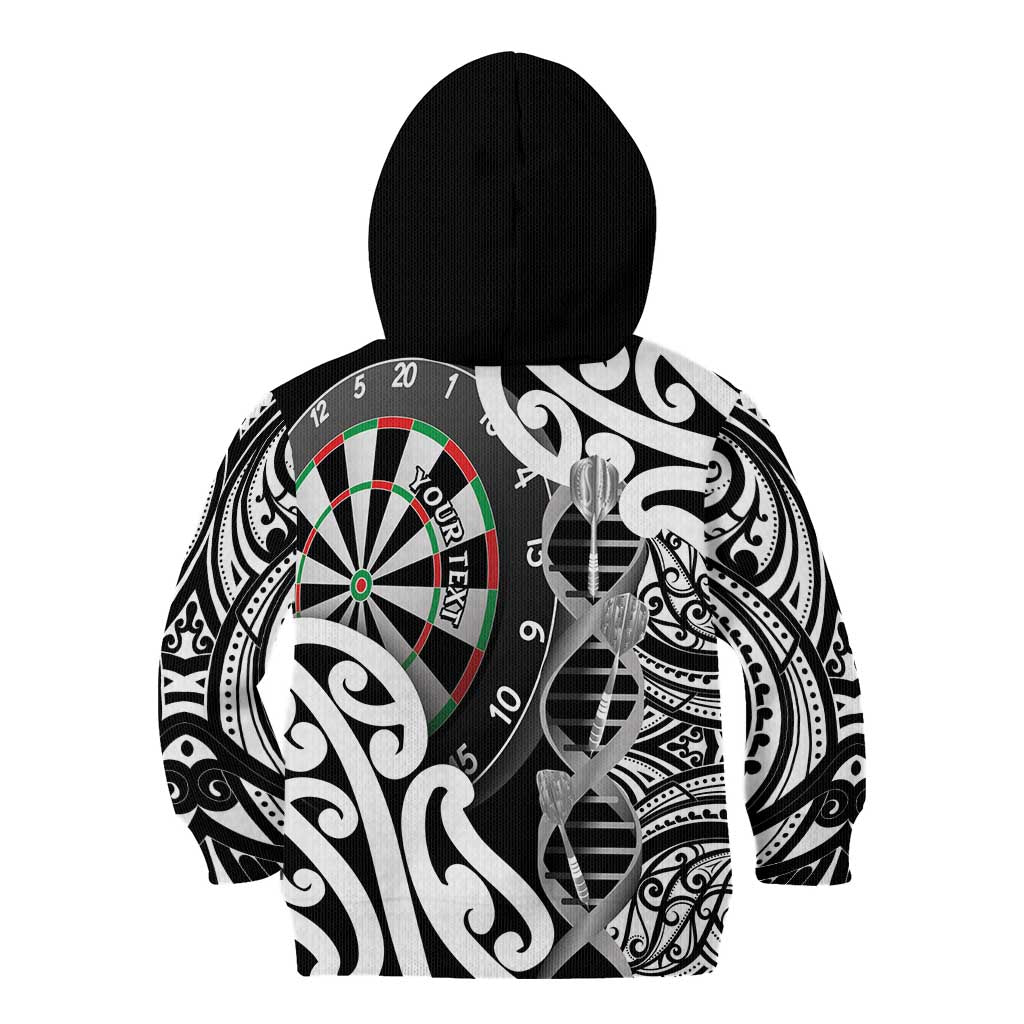 Personalised New Zealand Darts Kid Hoodie Aotearoa Maori Its In My DNA Black - Aussie Hoodie