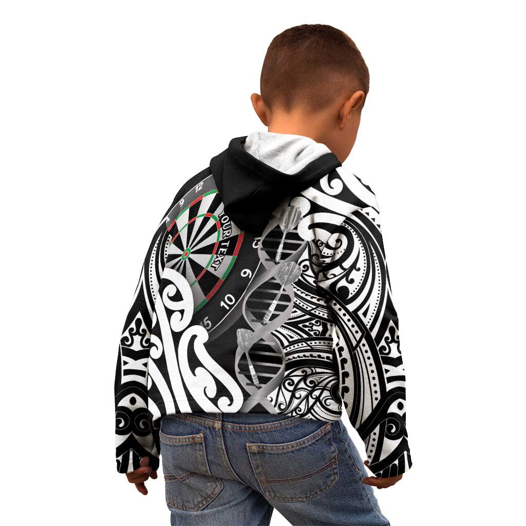 Personalised New Zealand Darts Kid Hoodie Aotearoa Maori Its In My DNA Black - Aussie Hoodie