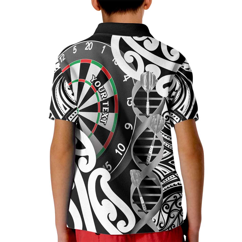 Personalised New Zealand Darts Kid Polo Shirt Aotearoa Maori Its In My DNA Black - Aussie Hoodie