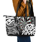 New Zealand Darts Leather Tote Bag Aotearoa Maori Its In My DNA Black - Aussie Hoodie