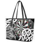 New Zealand Darts Leather Tote Bag Aotearoa Maori Its In My DNA Black - Aussie Hoodie