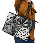 New Zealand Darts Leather Tote Bag Aotearoa Maori Its In My DNA Black - Aussie Hoodie