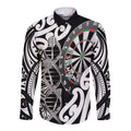 Personalised New Zealand Darts Long Sleeve Button Shirt Aotearoa Maori Its In My DNA Black - Aussie Hoodie