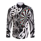 Personalised New Zealand Darts Long Sleeve Button Shirt Aotearoa Maori Its In My DNA Black - Aussie Hoodie