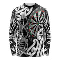 Personalised New Zealand Darts Long Sleeve Shirt Aotearoa Maori Its In My DNA Black - Aussie Hoodie