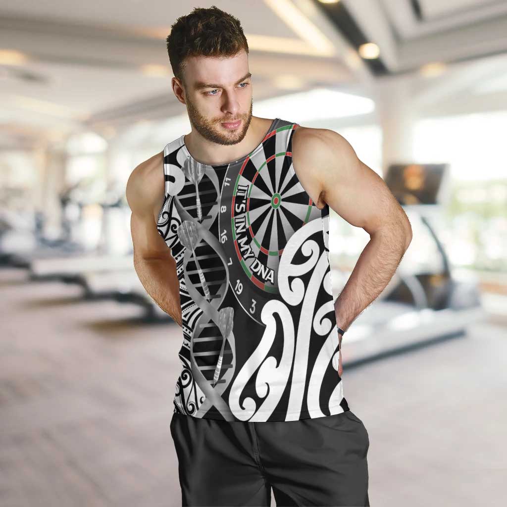 Personalised New Zealand Darts Men Tank Top Aotearoa Maori Its In My DNA Black - Aussie Hoodie