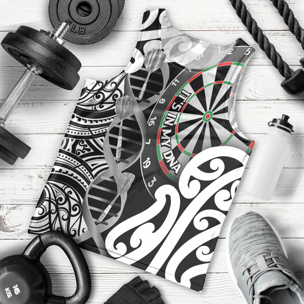 Personalised New Zealand Darts Men Tank Top Aotearoa Maori Its In My DNA Black - Aussie Hoodie