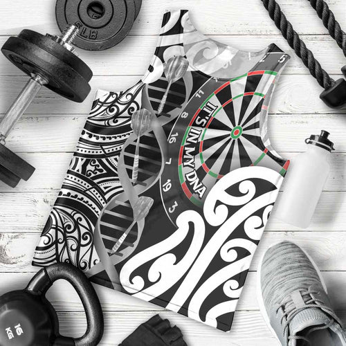 Personalised New Zealand Darts Men Tank Top Aotearoa Maori Its In My DNA Black - Aussie Hoodie