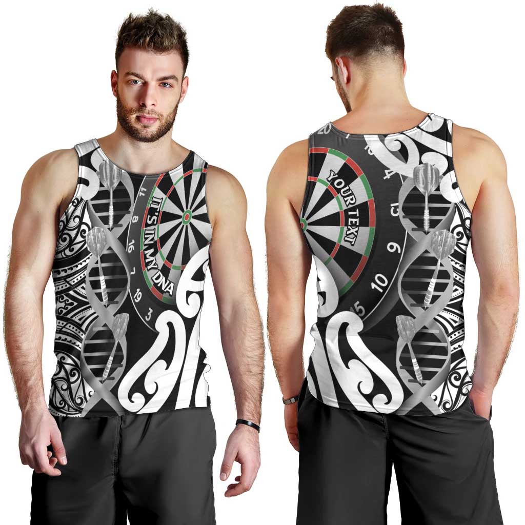 Personalised New Zealand Darts Men Tank Top Aotearoa Maori Its In My DNA Black - Aussie Hoodie