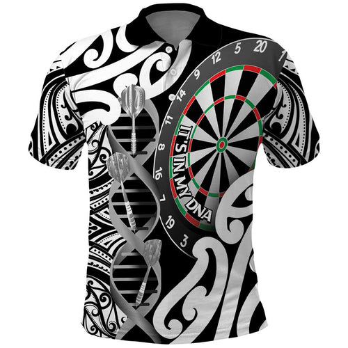 Personalised New Zealand Darts Polo Shirt Aotearoa Maori Its In My DNA Black - Aussie Hoodie