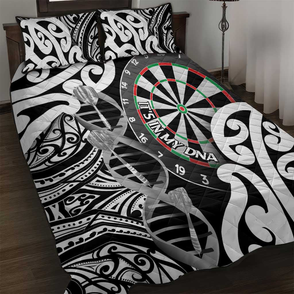 New Zealand Darts Quilt Bed Set Aotearoa Maori Its In My DNA Black - Aussie Hoodie