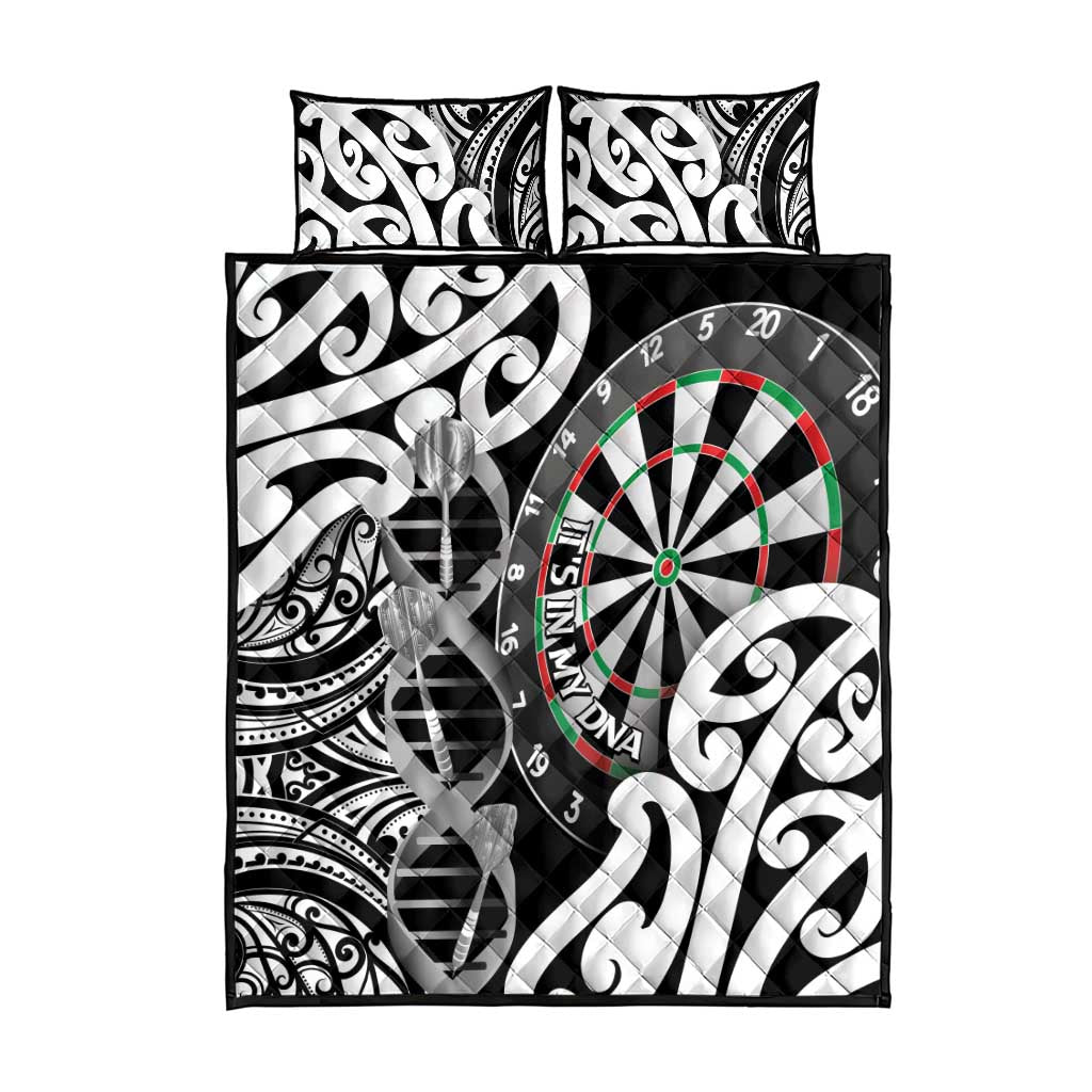 New Zealand Darts Quilt Bed Set Aotearoa Maori Its In My DNA Black - Aussie Hoodie
