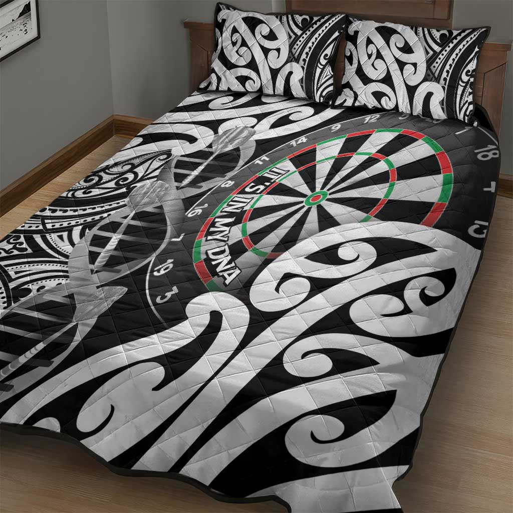 New Zealand Darts Quilt Bed Set Aotearoa Maori Its In My DNA Black - Aussie Hoodie