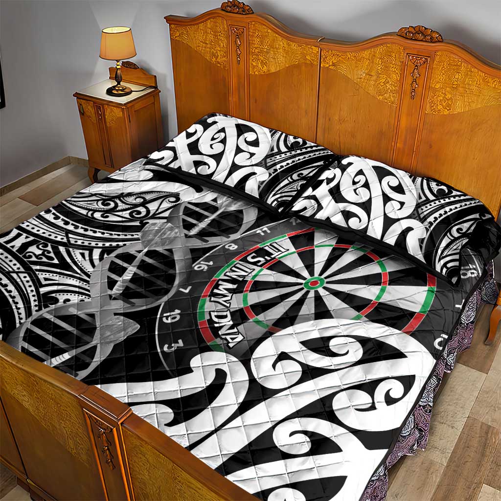 New Zealand Darts Quilt Bed Set Aotearoa Maori Its In My DNA Black - Aussie Hoodie