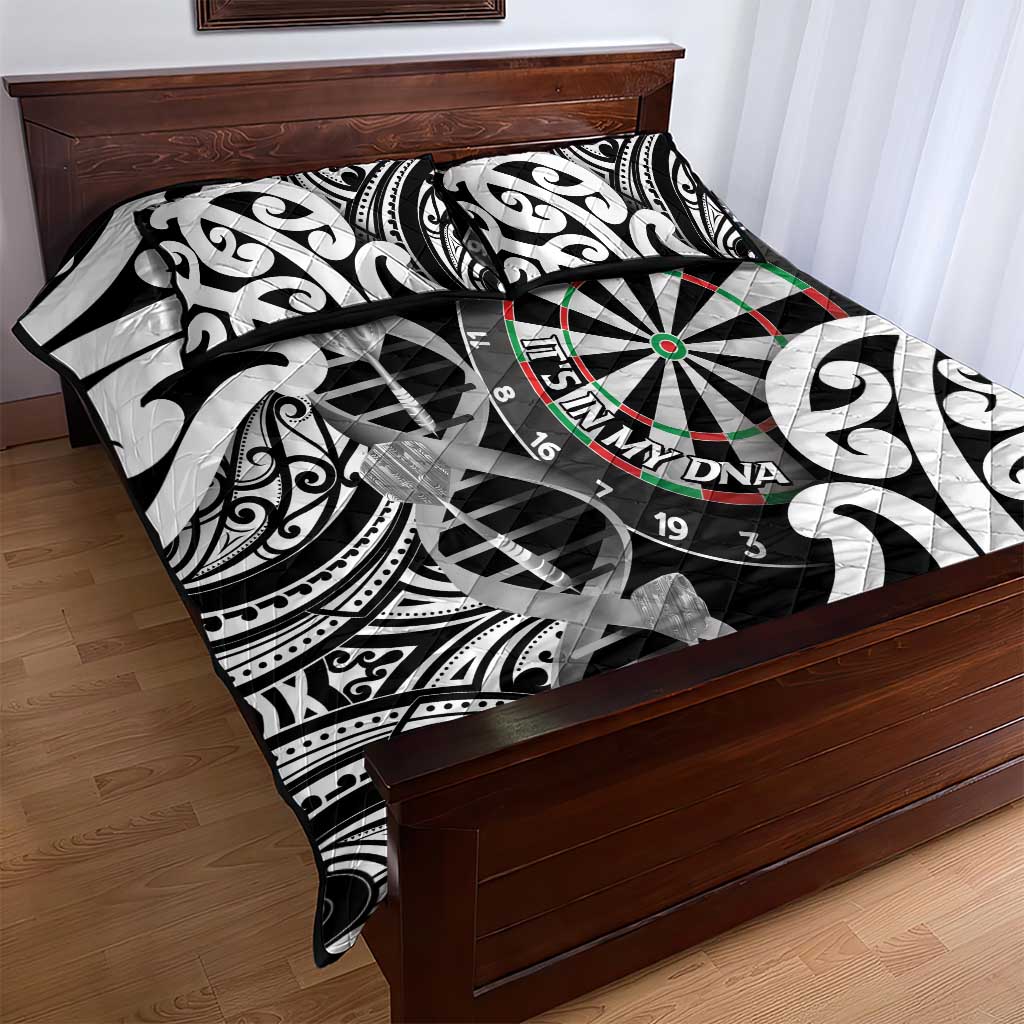New Zealand Darts Quilt Bed Set Aotearoa Maori Its In My DNA Black - Aussie Hoodie