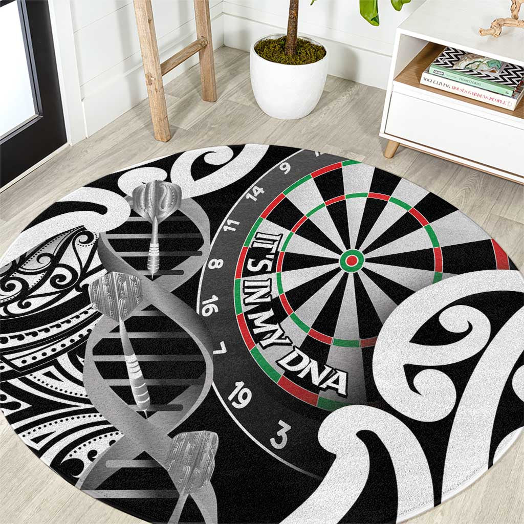 New Zealand Darts Round Carpet Aotearoa Maori Its In My DNA Black - Aussie Hoodie