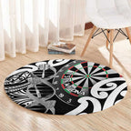New Zealand Darts Round Carpet Aotearoa Maori Its In My DNA Black - Aussie Hoodie