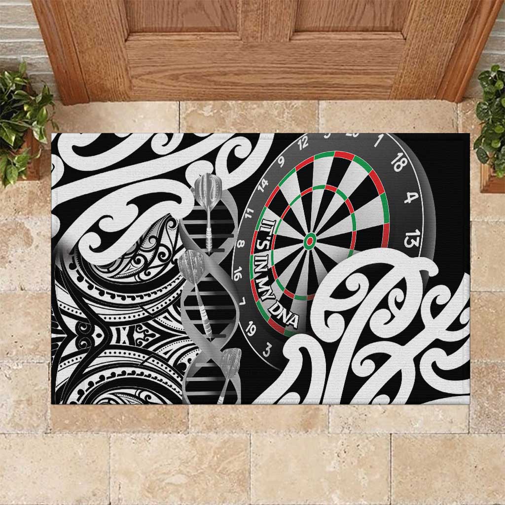 New Zealand Darts Rubber Doormat Aotearoa Maori Its In My DNA Black - Aussie Hoodie