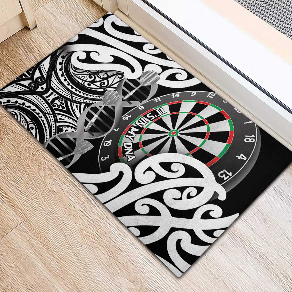 New Zealand Darts Rubber Doormat Aotearoa Maori Its In My DNA Black - Aussie Hoodie