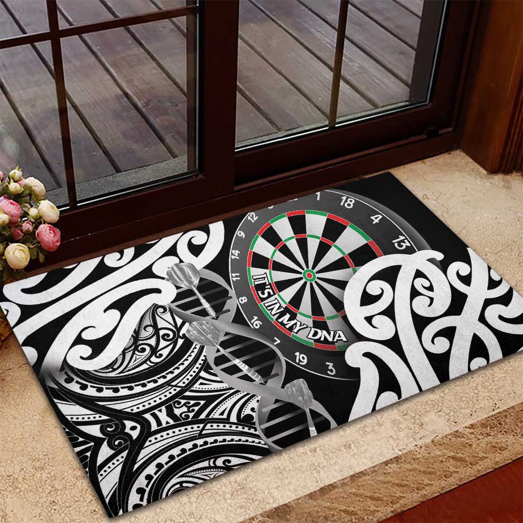 New Zealand Darts Rubber Doormat Aotearoa Maori Its In My DNA Black - Aussie Hoodie