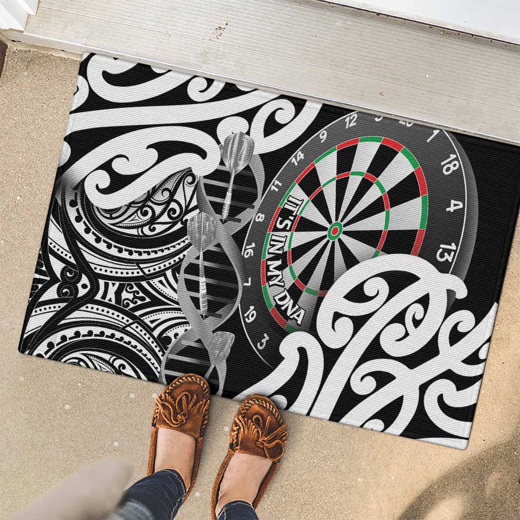 New Zealand Darts Rubber Doormat Aotearoa Maori Its In My DNA Black - Aussie Hoodie