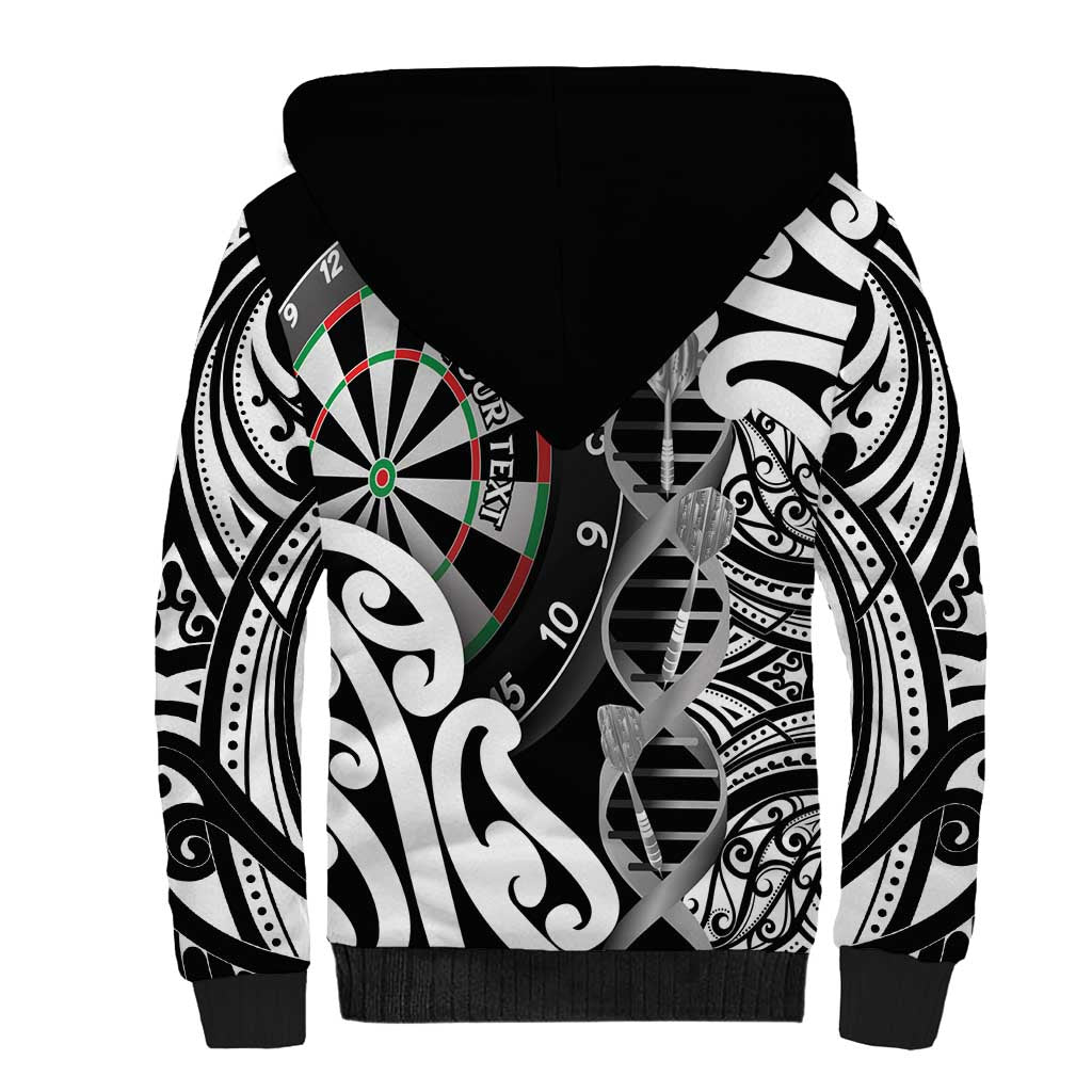 Personalised New Zealand Darts Sherpa Hoodie Aotearoa Maori Its In My DNA Black - Aussie Hoodie