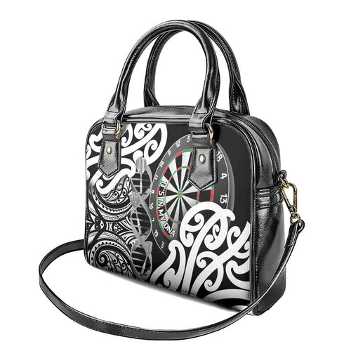 New Zealand Darts Shoulder Handbag Aotearoa Maori Its In My DNA Black - Aussie Hoodie