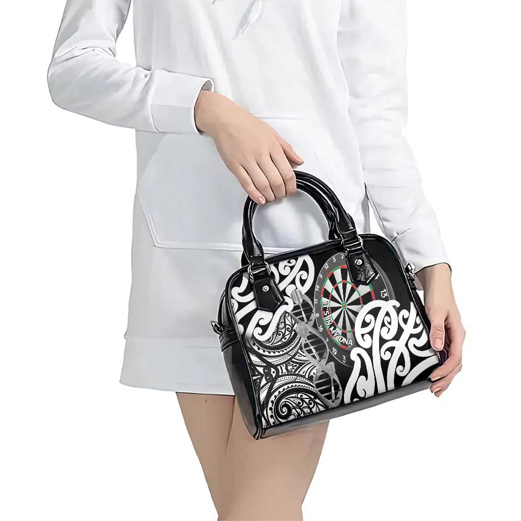 New Zealand Darts Shoulder Handbag Aotearoa Maori Its In My DNA Black - Aussie Hoodie
