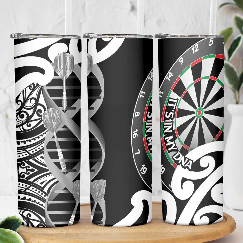 New Zealand Darts Skinny Tumbler Aotearoa Maori Its In My DNA Black - Aussie Hoodie