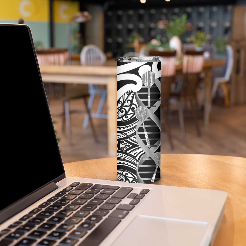 New Zealand Darts Skinny Tumbler Aotearoa Maori Its In My DNA Black - Aussie Hoodie