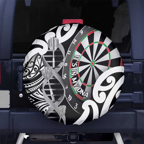 New Zealand Darts Spare Tire Cover Aotearoa Maori Its In My DNA Black - Aussie Hoodie