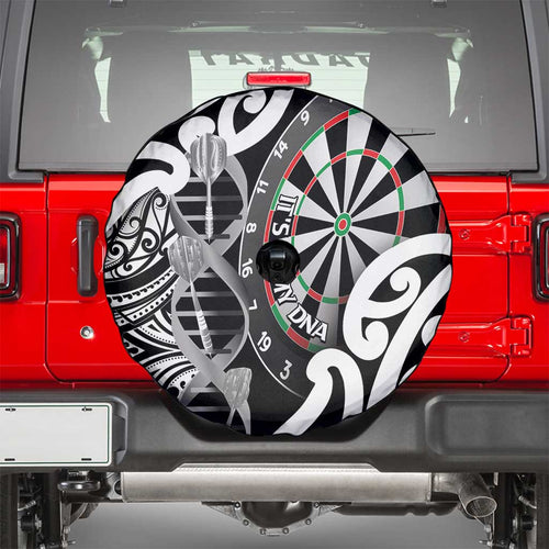 New Zealand Darts Spare Tire Cover Aotearoa Maori Its In My DNA Black - Aussie Hoodie