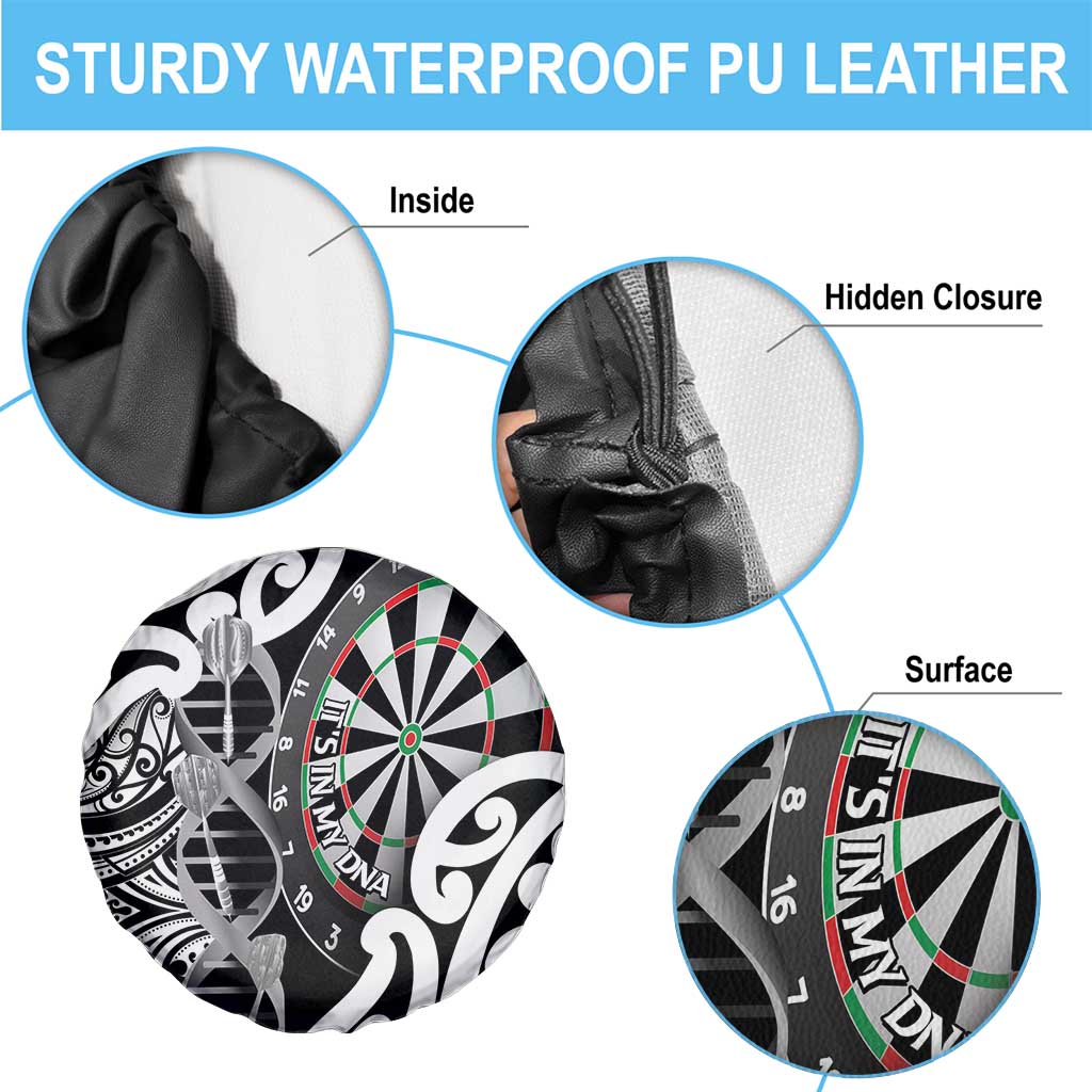 New Zealand Darts Spare Tire Cover Aotearoa Maori Its In My DNA Black - Aussie Hoodie