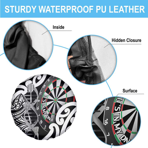New Zealand Darts Spare Tire Cover Aotearoa Maori Its In My DNA Black - Aussie Hoodie