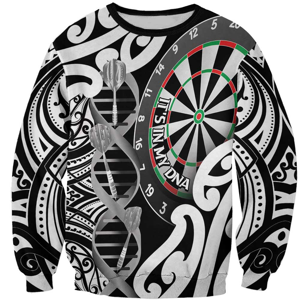 Personalised New Zealand Darts Sweatshirt Aotearoa Maori Its In My DNA Black - Aussie Hoodie