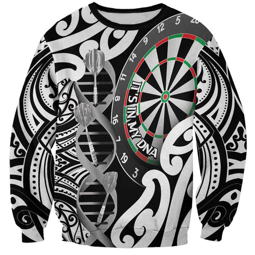 Personalised New Zealand Darts Sweatshirt Aotearoa Maori Its In My DNA Black - Aussie Hoodie