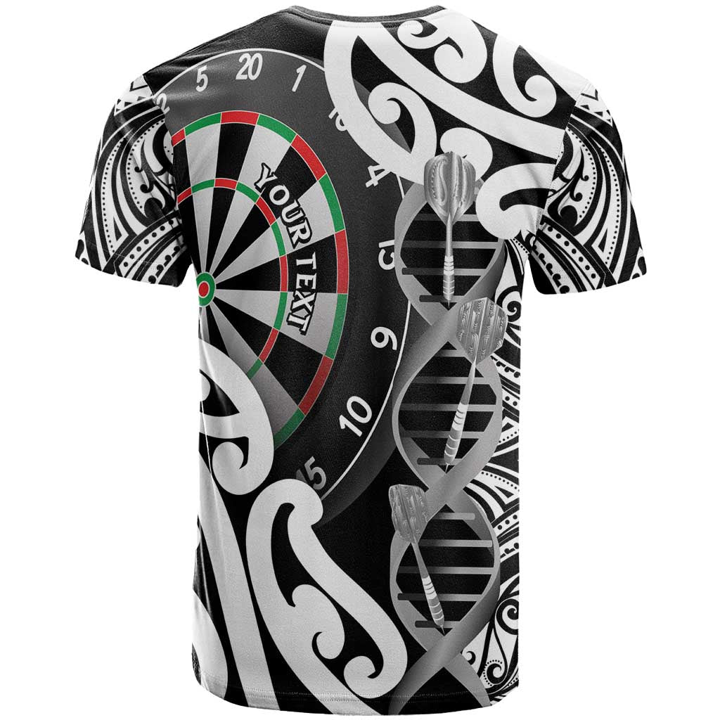 Personalised New Zealand Darts T Shirt Aotearoa Maori Its In My DNA Black - Aussie Hoodie
