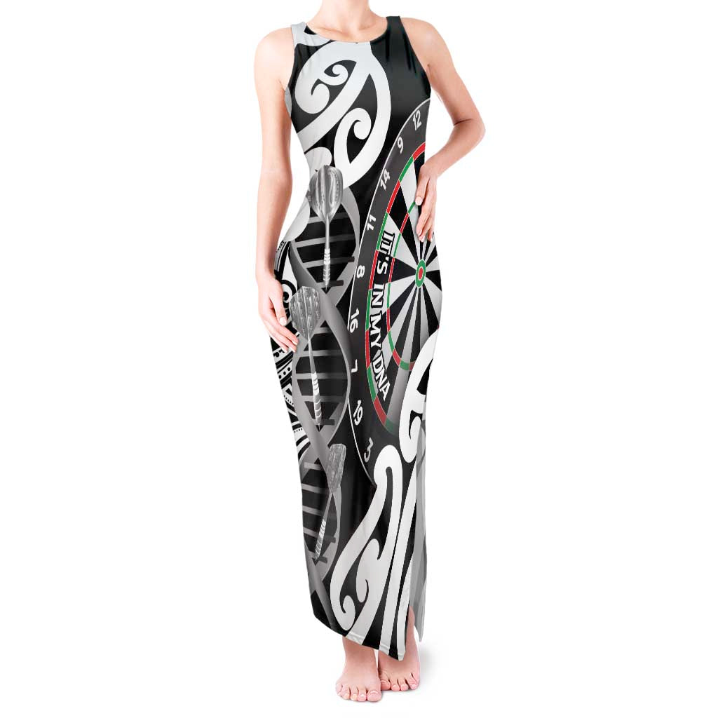 Personalised New Zealand Darts Tank Maxi Dress Aotearoa Maori Its In My DNA Black - Aussie Hoodie