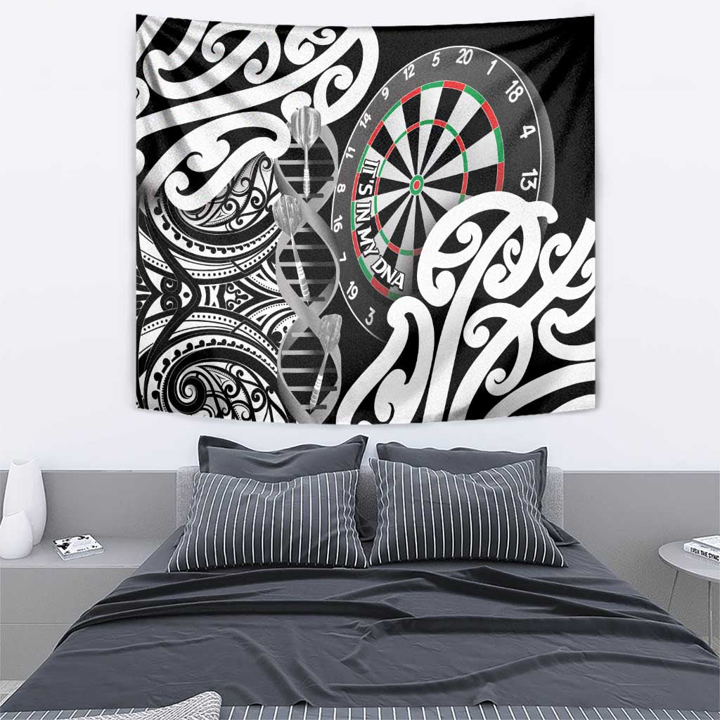 New Zealand Darts Tapestry Aotearoa Maori Its In My DNA Black - Aussie Hoodie