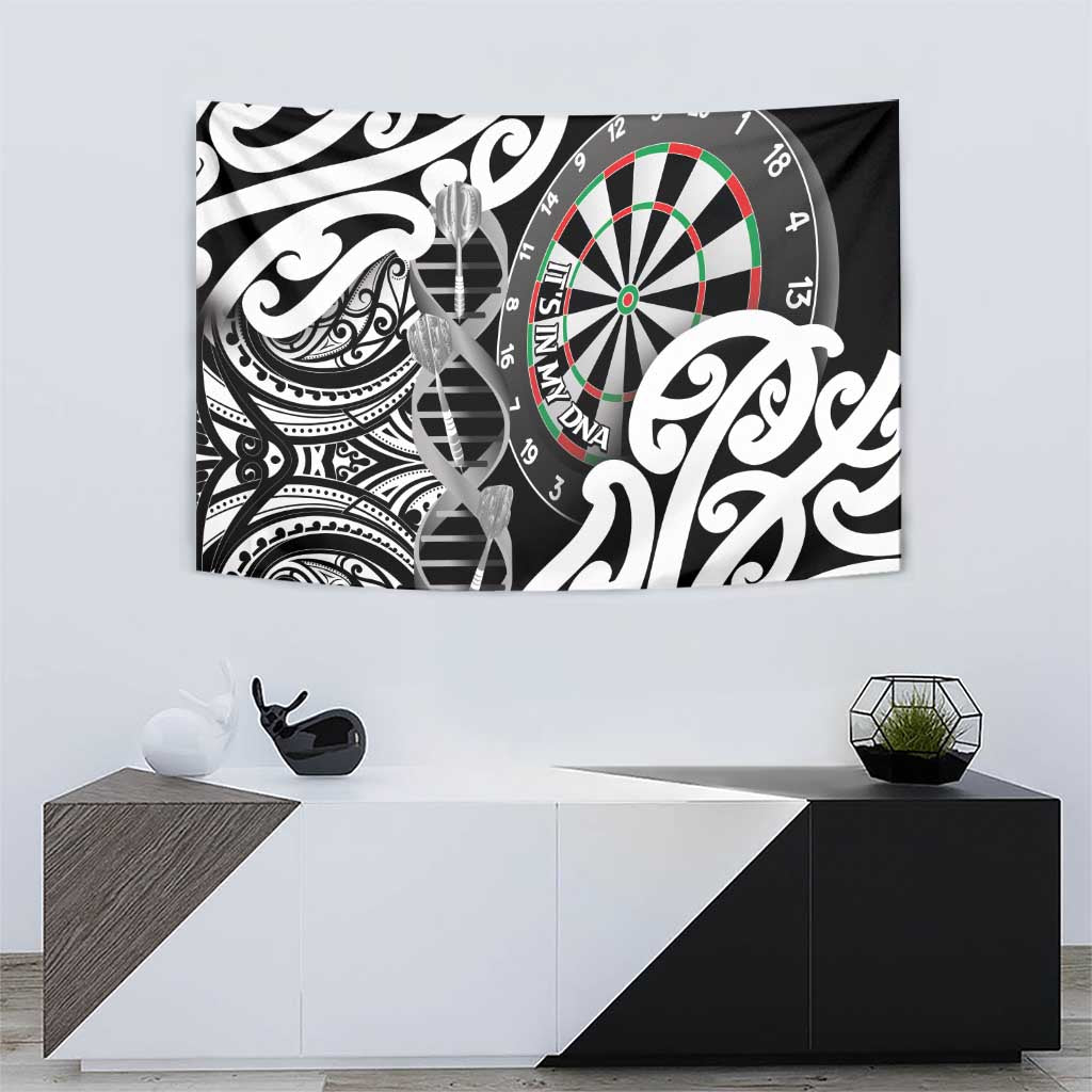 New Zealand Darts Tapestry Aotearoa Maori Its In My DNA Black - Aussie Hoodie