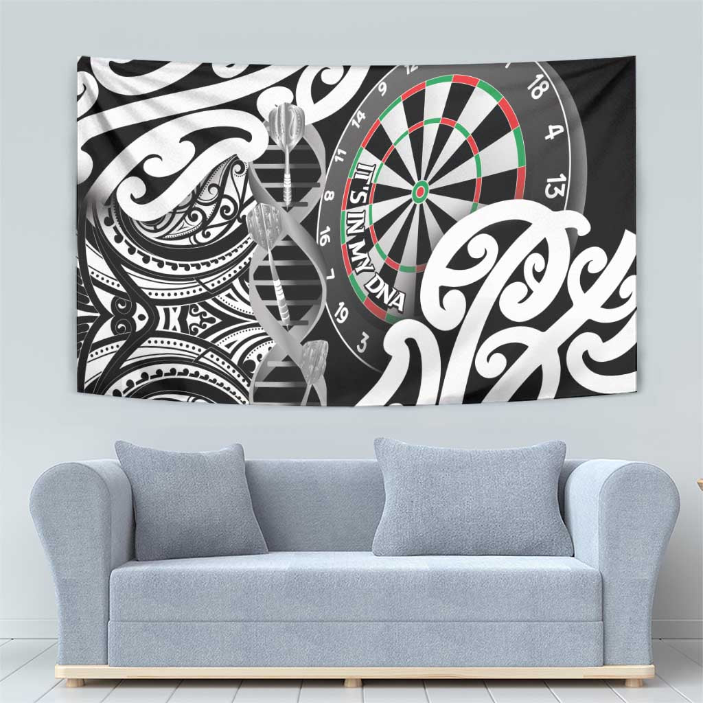 New Zealand Darts Tapestry Aotearoa Maori Its In My DNA Black - Aussie Hoodie