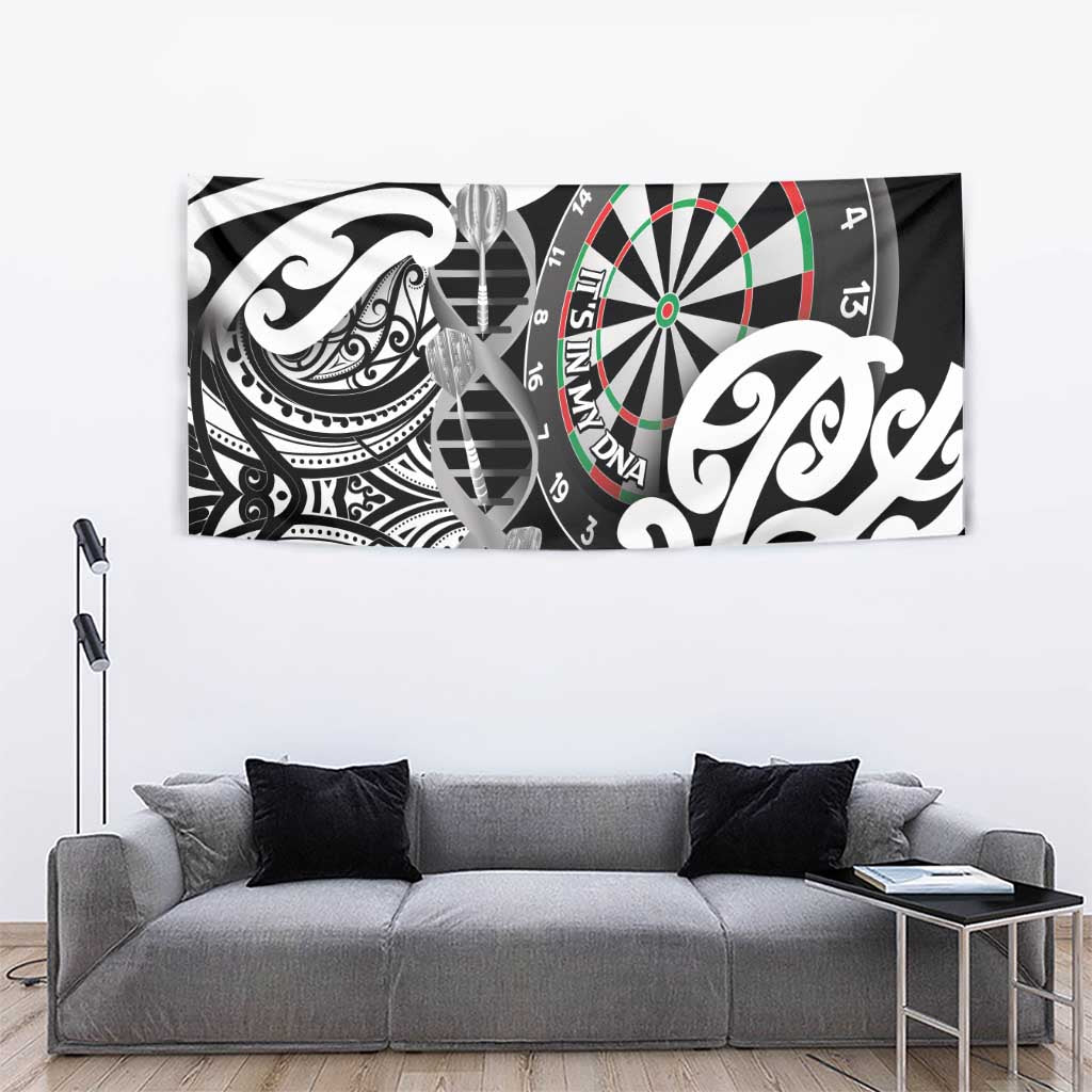 New Zealand Darts Tapestry Aotearoa Maori Its In My DNA Black - Aussie Hoodie