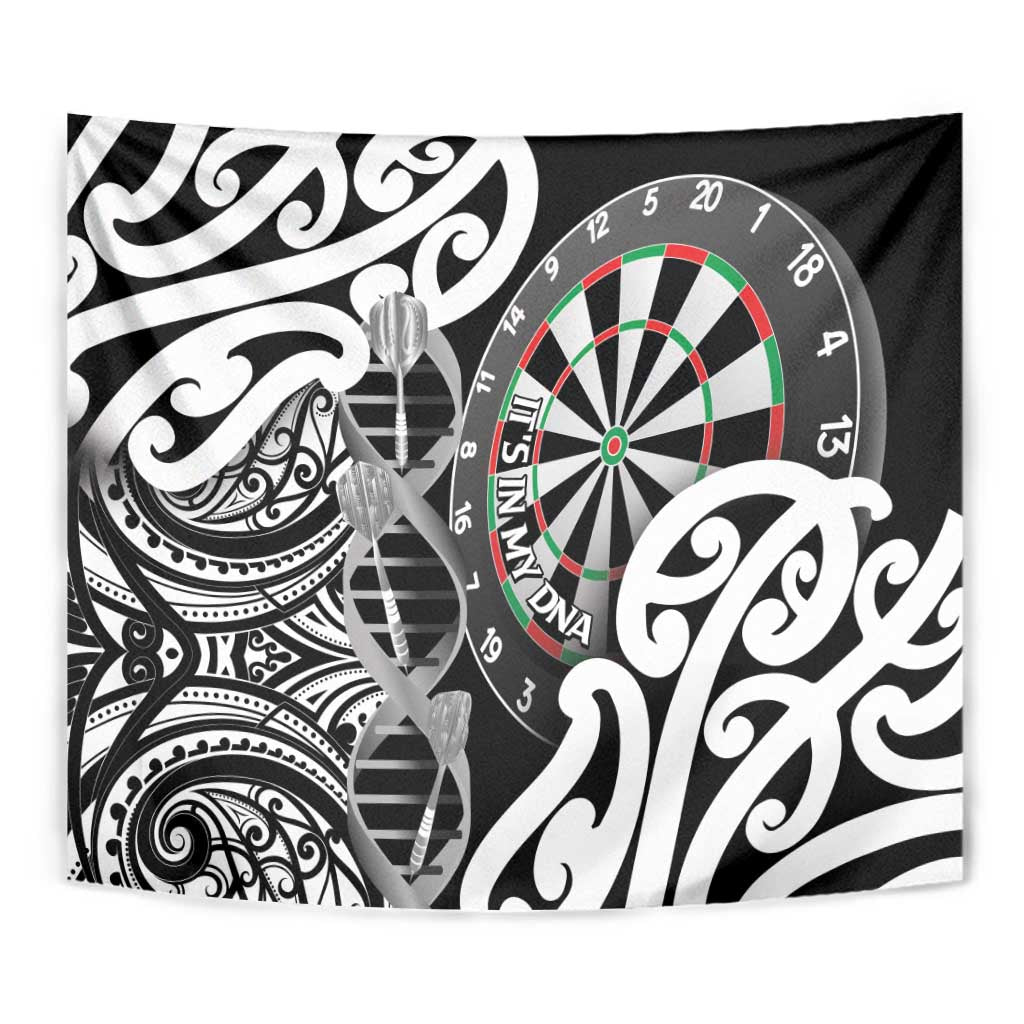 New Zealand Darts Tapestry Aotearoa Maori Its In My DNA Black - Aussie Hoodie