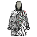 Personalised New Zealand Darts Wearable Blanket Hoodie Aotearoa Maori Its In My DNA Black - Aussie Hoodie