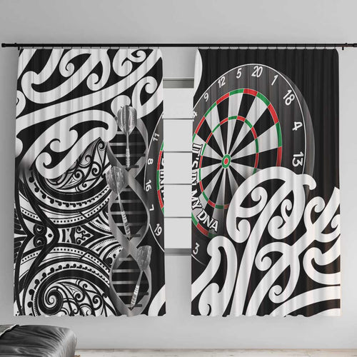 New Zealand Darts Window Curtain Aotearoa Maori Its In My DNA Black - Aussie Hoodie