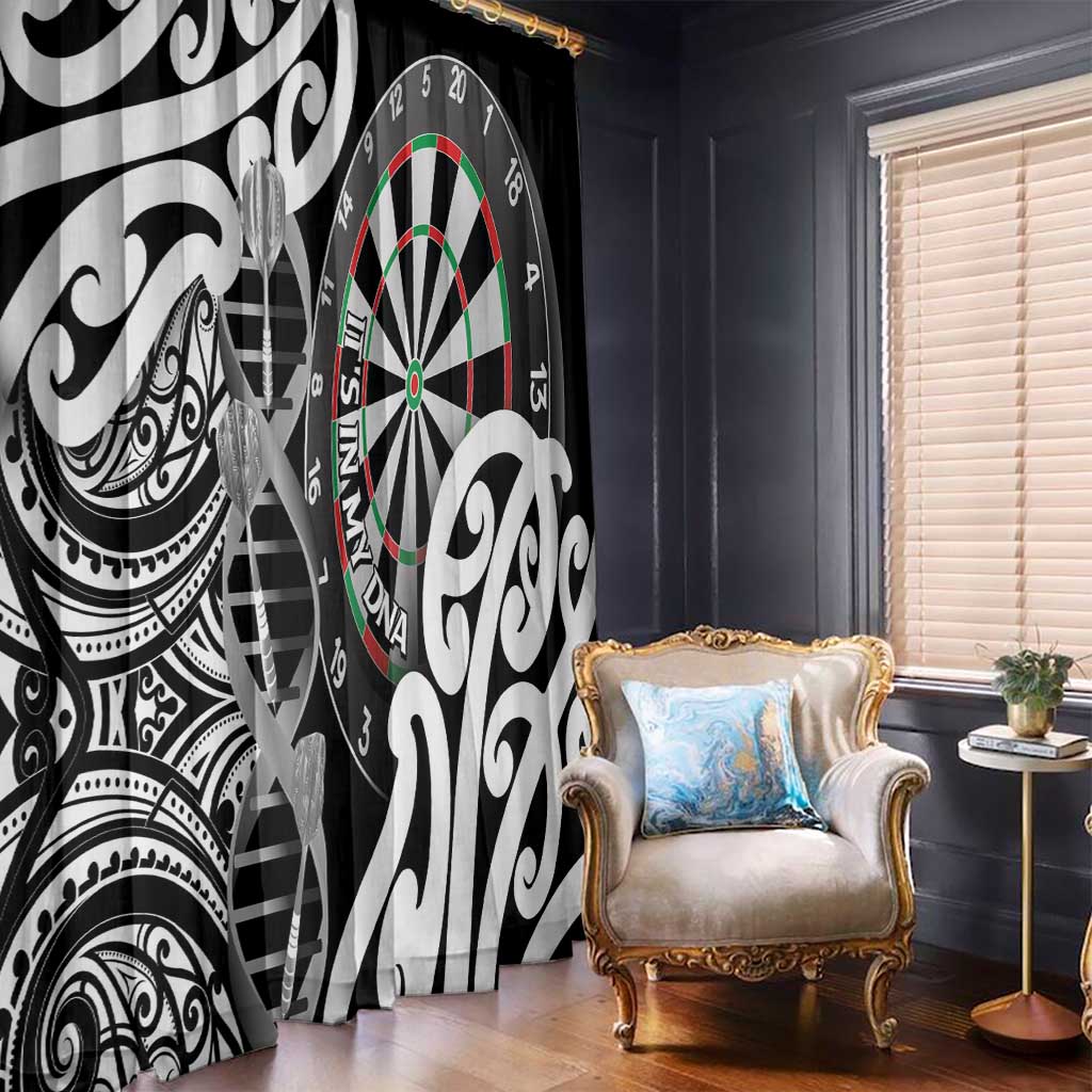 New Zealand Darts Window Curtain Aotearoa Maori Its In My DNA Black - Aussie Hoodie