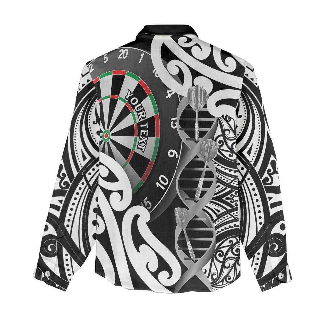 Personalised New Zealand Darts Women Casual Shirt Aotearoa Maori Its In My DNA Black - Aussie Hoodie