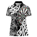 Personalised New Zealand Darts Women Polo Shirt Aotearoa Maori Its In My DNA Black - Aussie Hoodie