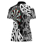 Personalised New Zealand Darts Women Polo Shirt Aotearoa Maori Its In My DNA Black - Aussie Hoodie